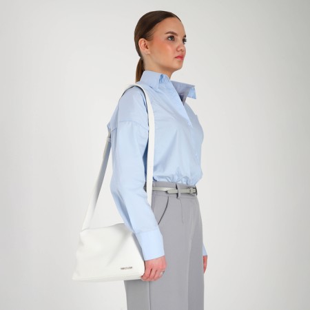 Female bag over the shoulder Textura, medium size, white color-7