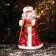 Santa Claus "Red fur coat, with a staff" 39 cm, moves, red