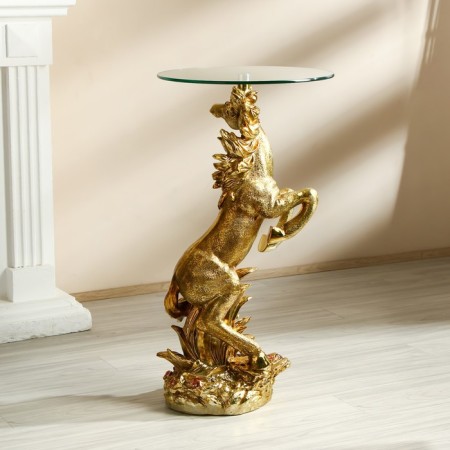 Decorative table "Golden Horse" 45x45x84 cm-3