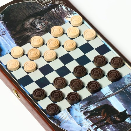 NARDS "flock", wooden board 50 x 50 cm, with a field for playing checkers-2
