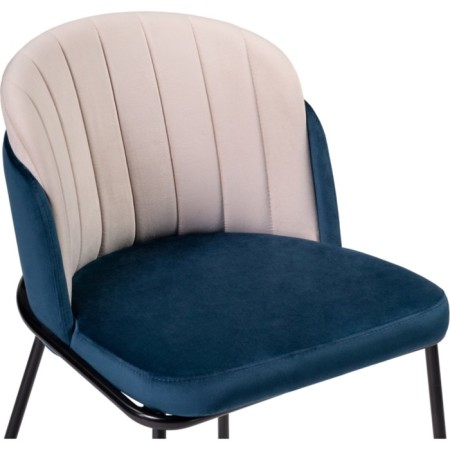 Shylim Metal/velor stool/velor, black/blue 54x60x76 cm-4