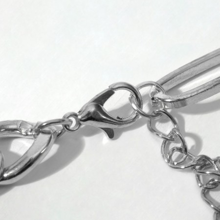 Cook "Chain" Bear is chess, black and white color in silver, 42 cm-1