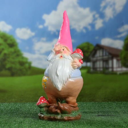 Garden figure "Dwarf with a mushroom" 44x16x16cm mix-4