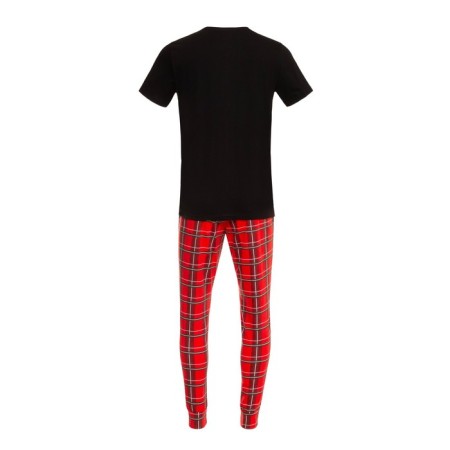 Pajama New Year's male KAFTAN "Santa Claus", red/black color, size 48-14