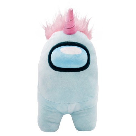 Plush AMONG US Toy with a horn, 30 cm, light blue