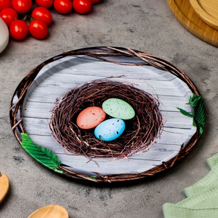Easter mood tray, 28 x 1.6 x 0.32 cm, metal