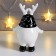 Souvenir Ceramics "Santa Claus in a cap with deer horns" White-black 14.5x6.7x9.8 cm