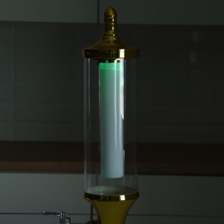 Pivnoy Tower "Petronas", 3 l, backlight flasks, 2 batteries, gold color-9