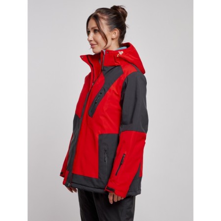 Ski jacket female winter, size 52, red color-1