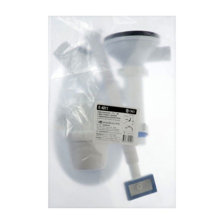 Siphon for washing ORIO E-4011, 3 1/2 "x40 mm, with aircraft, with overflow, with corrugated 40x40 mm-3