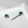 Piercing for the chest "bar", blue color in silver