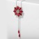 The pendant "Flower" is magical, the color is red-white in silver, 70 cm