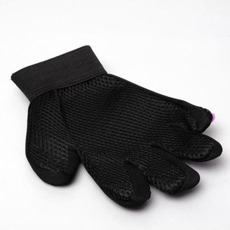 Glove for wool on the left hand made of neoprene with elongated teeth, purple-2