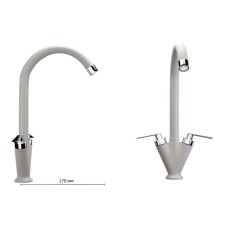 Mixer for the kitchen Ulgran U011-331, two-wound, white color