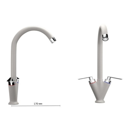 Mixer for the kitchen Ulgran U011-331, two-wound, white color