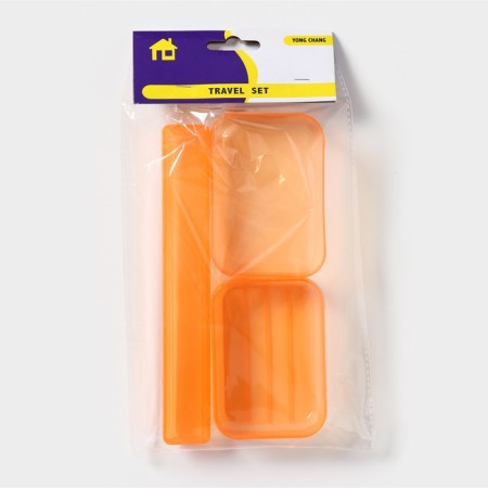 Road set, case for a toothbrush 19 cm, soap dish 10 × 6 × 3.5 cm, color mix-2