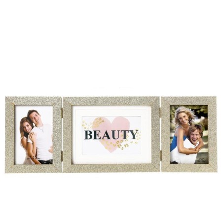 Photo frame plastic in 3 photos 10x15, 15x20 cm "sparkles" gold 18x50 cm-4