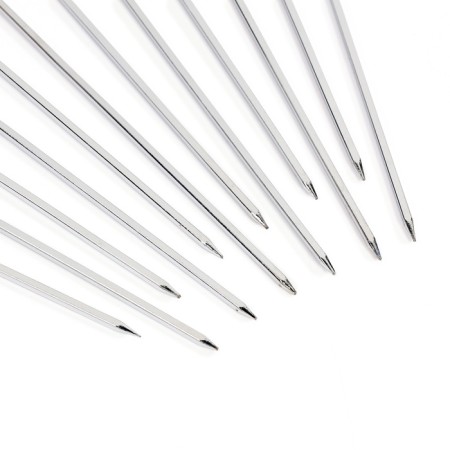 A set of skewers - skewers for barbecue 12 pcs, 20 cm, handle - ring, metal-1