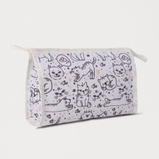 Cosmetic bag with lightning, white color