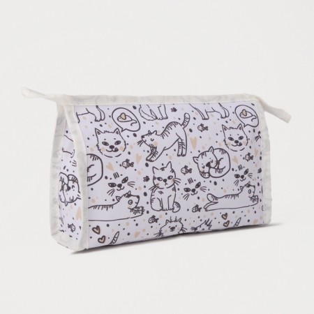 Cosmetic bag with lightning, white color