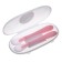 A set of silicone spoons for feeding, 2 pcs., In a container, pink color