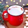 New Year's ceramic mug “Warm up”, 450 ml, red color