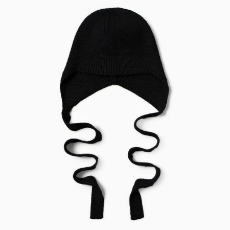 Women's cap with rabbit hair, pr 56 cm, black-4