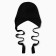 Women's cap with rabbit hair, pr 56 cm, black