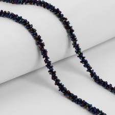 Decorative braid with beads, 6 mm, 2.7 ± 0.5 m, gasoline color