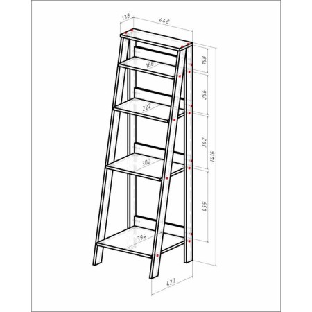 Этажерка Лофт 1416х450х410 Дуб сонома-1