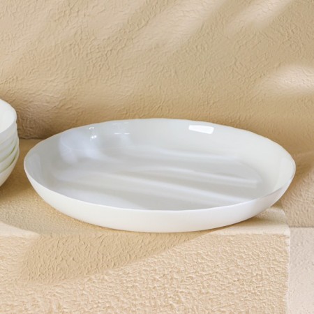 A set of dining plates luminarc diwali precious, d = 25 cm, glass ceramics, 6 pcs, white color-1