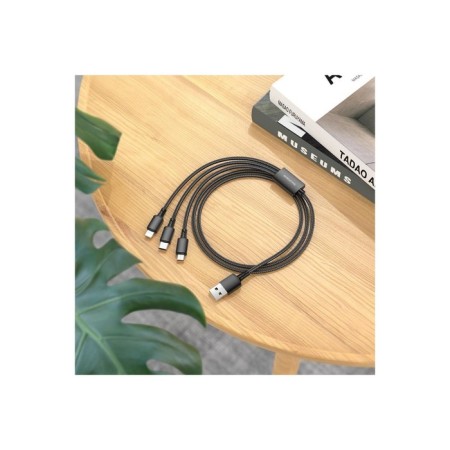 Cable Borofone BX72, 3 V 1, Microusb/Lightning/Type-C-USB, 2 A, fabric braid, 1 m, black-3