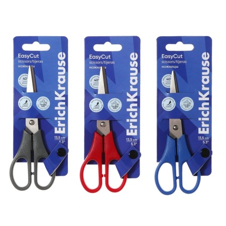 Scissors 13.5 cm Erichkrause "Easycut", double sharpening, mix, euro suspension