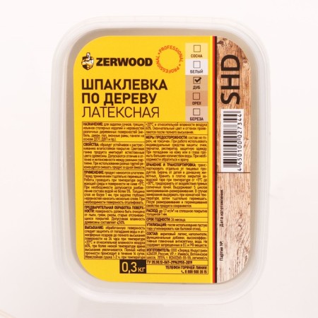 Zerwood ShD putty on wood Latex oak 0.3kg-1