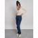 Warmed female trousers, size 48, dark blue color