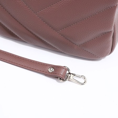 Richet Cross-Boda Bag on a zipper, external pocket, brown color-6