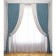 Set of curtains "Latur", size 170 x 270 cm, white / blue