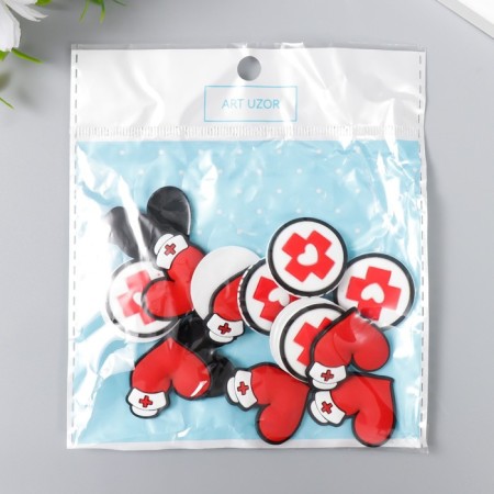 Decor for creativity rubber "Medicine" set 16 pcs mix 2.8x3.5 cm-4