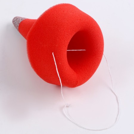 Clown carnival cap on elastic band, red, foam-3