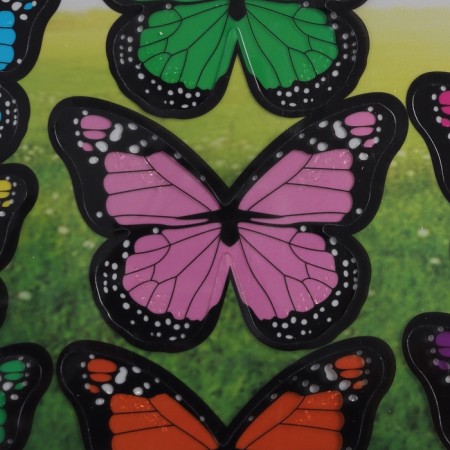 Interior plastic sticker "translucent butterflies" multi -colored set of 19 pcs 5; 6; 7 cm-1