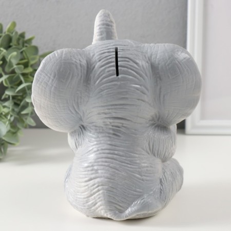 Pigger "Elephant" gray height 19 cm, width 15 cm, length 13 cm-3