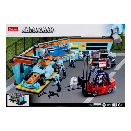 Constructor Racing machine "Service Boxing" Sluban Autogan, 555 parts, 6+-1
