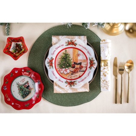 New Year. Glass plate "New Year", 23 cm-3