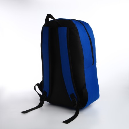 Youth backpack with lightning, external pocket, blue color-3