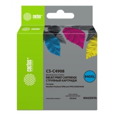 Картридж струйный Cactus CS-C4908 №940XL, для HP DJ Pro 8000/8500, 30 мл, цвет пурпурный