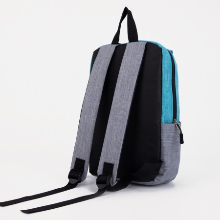 School backpack, lightning department, external pocket, blue/gray color-2