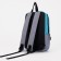 School backpack, lightning department, external pocket, blue/gray color