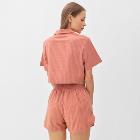 Female pajamas (shirt and shorts) KAFTAN "strip" R.48-50, coral-3