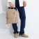 Women's backpack made of artificial leather with lightning, 2 pockets, beige color