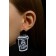 Acrylic earrings "cups of coffee", black and white color